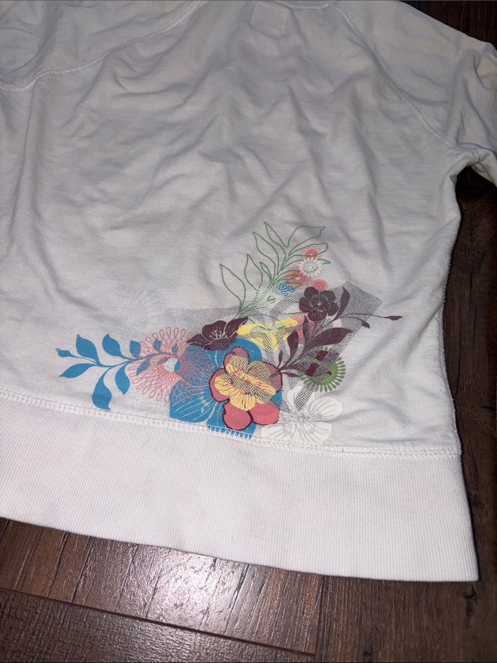 Roxy Zip Up Hoodie with Pink Logo and Multicolor Floral Print - Picture 13 of 14